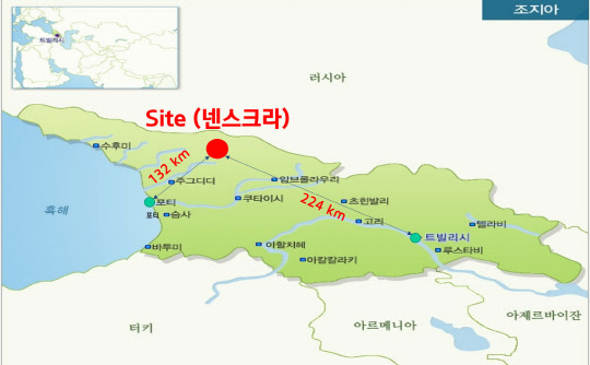 조지아 Nenskra 공사 위치도. <현대거설 제공>